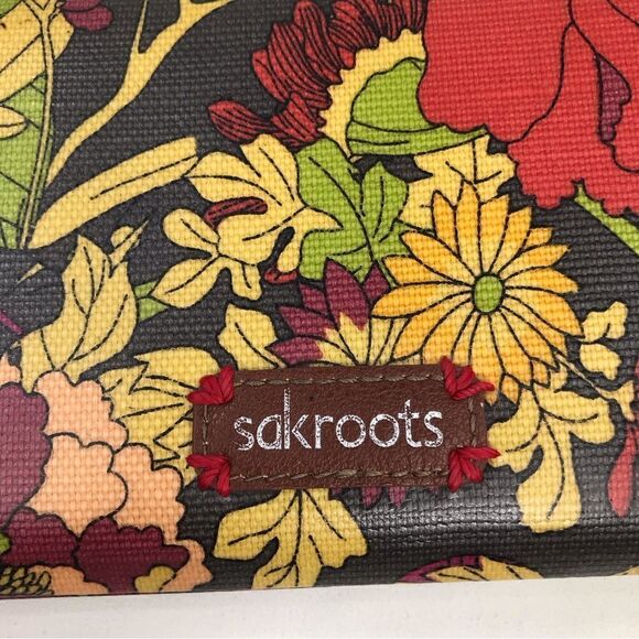 Sakroots Colorful Floral PEACE 3D Zip Round Wallet - Picture 3 of 16